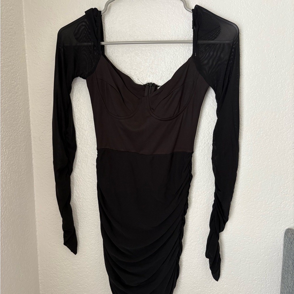 Hello Molly Chic Black Long Sleeve Dress